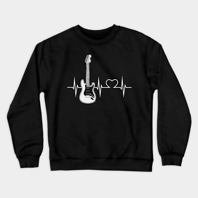 Guitar Heartbeat Crewneck Sweatshirt by ShirtsShirtsndmoreShirts